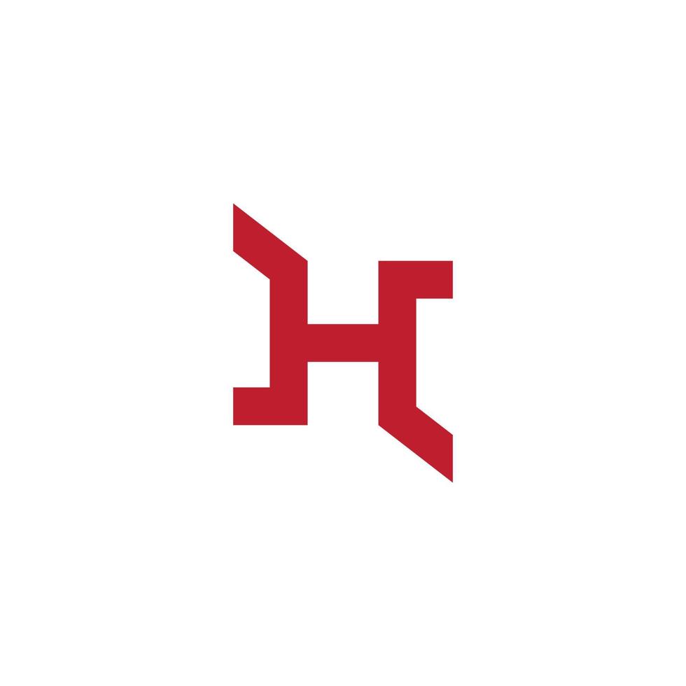 letter hj simple geometric linked logo vector