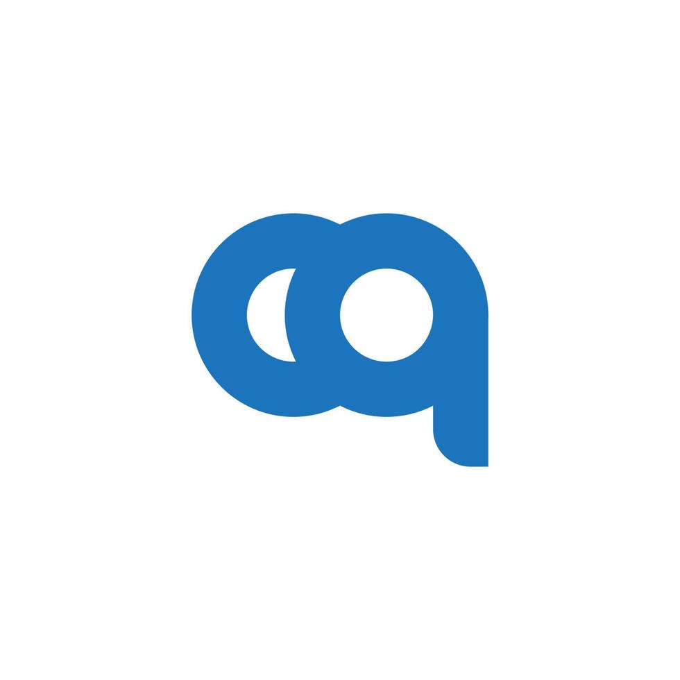 letter oq linked chain simple geometric design symbol logo vector