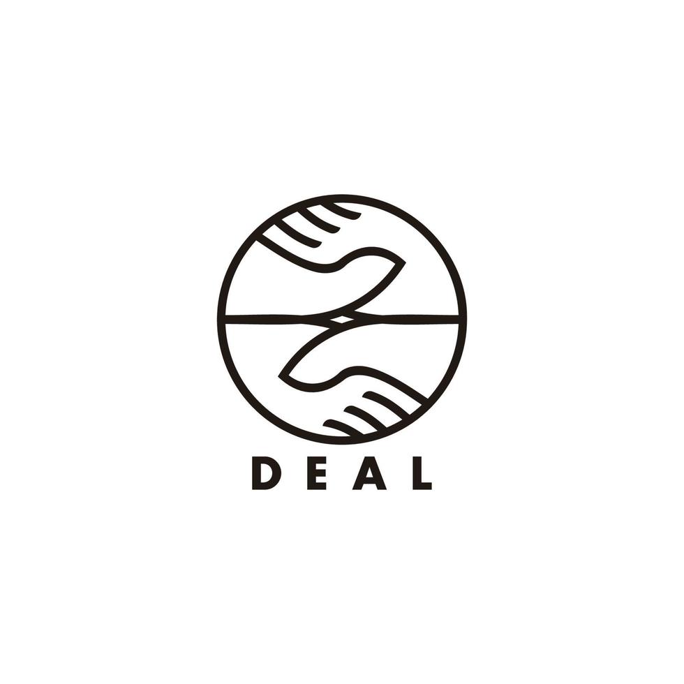 vector of hand shake deal geometric line decoration symbol