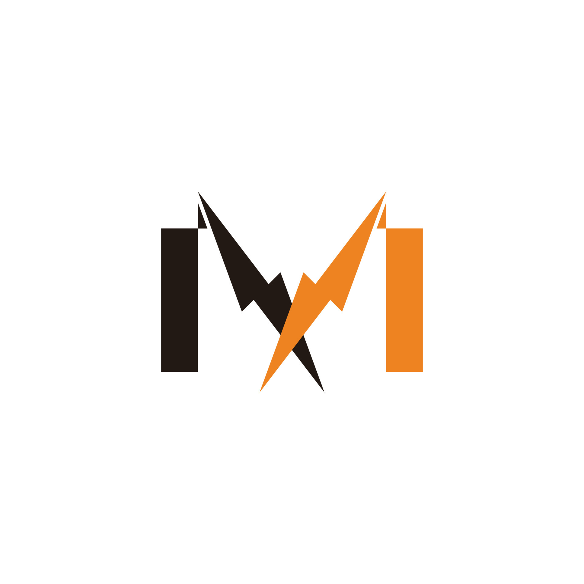 letter m flash thunder bolt colorful logo vector 9993836 Vector Art at