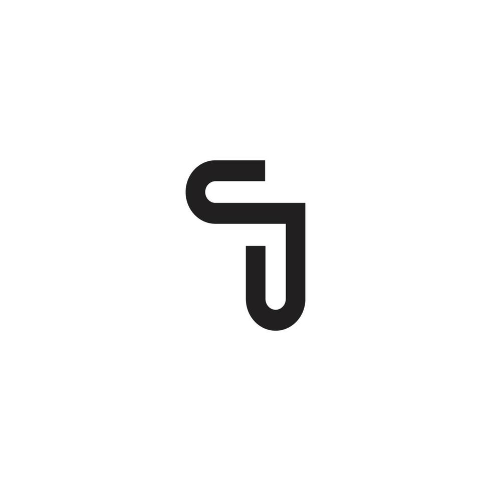 letter cj simple loop geometric line logo vector