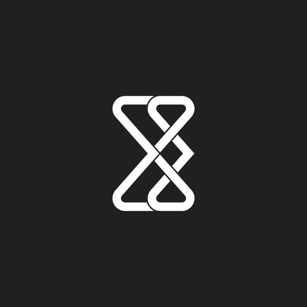 letter x infinity chain simple overlapping logo vector