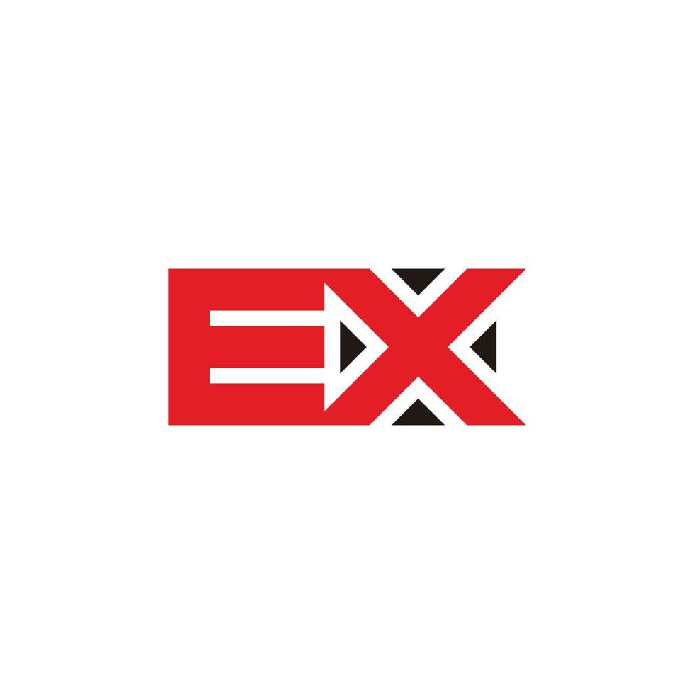 letter ex square geometric pointing arrows symbol logo vector