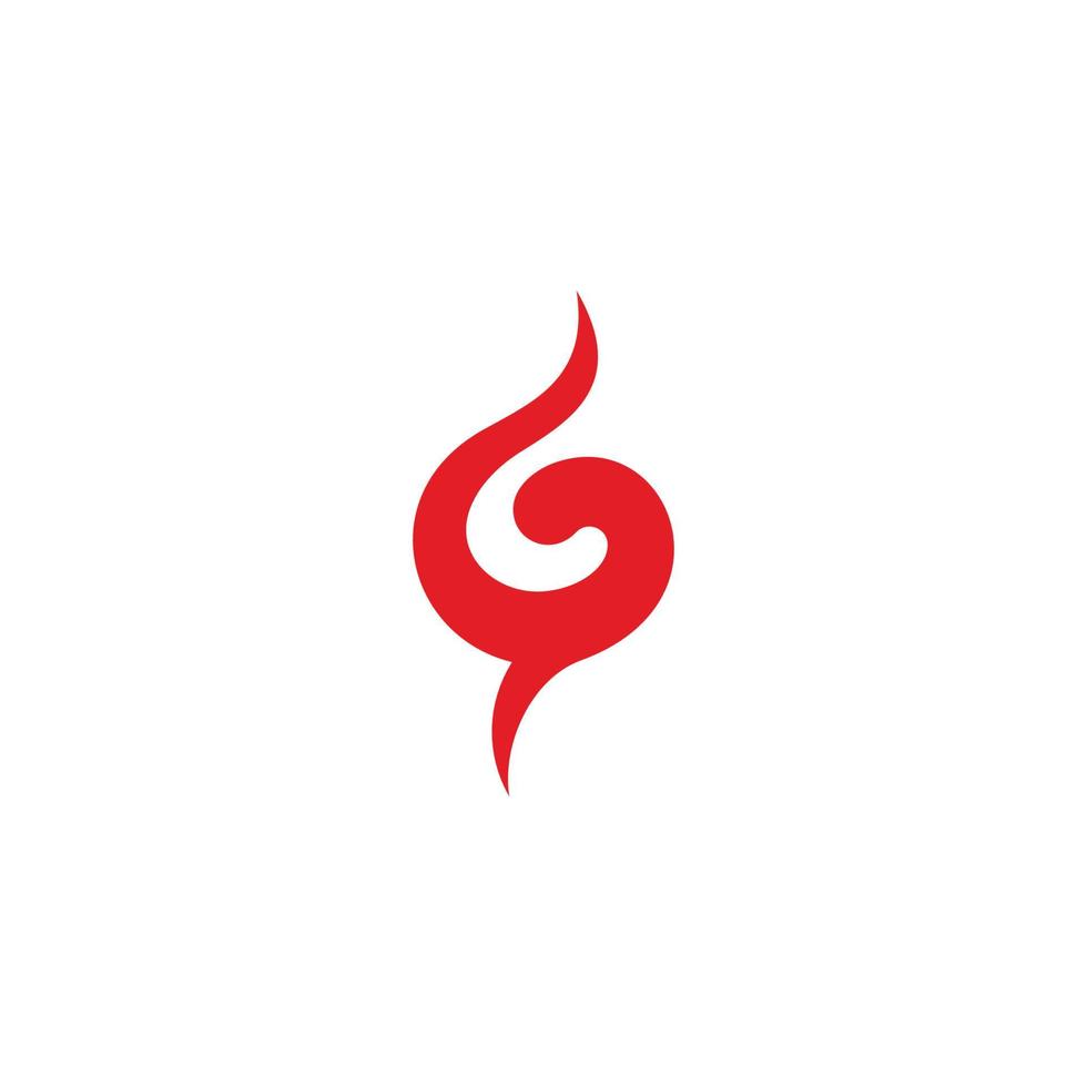 letter g curves spiral shape flame symbol logo vector