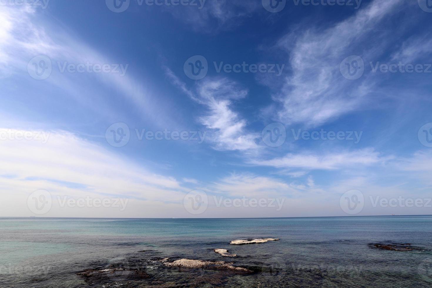 The sky over the Mediterranean Sea in northern Israel. photo