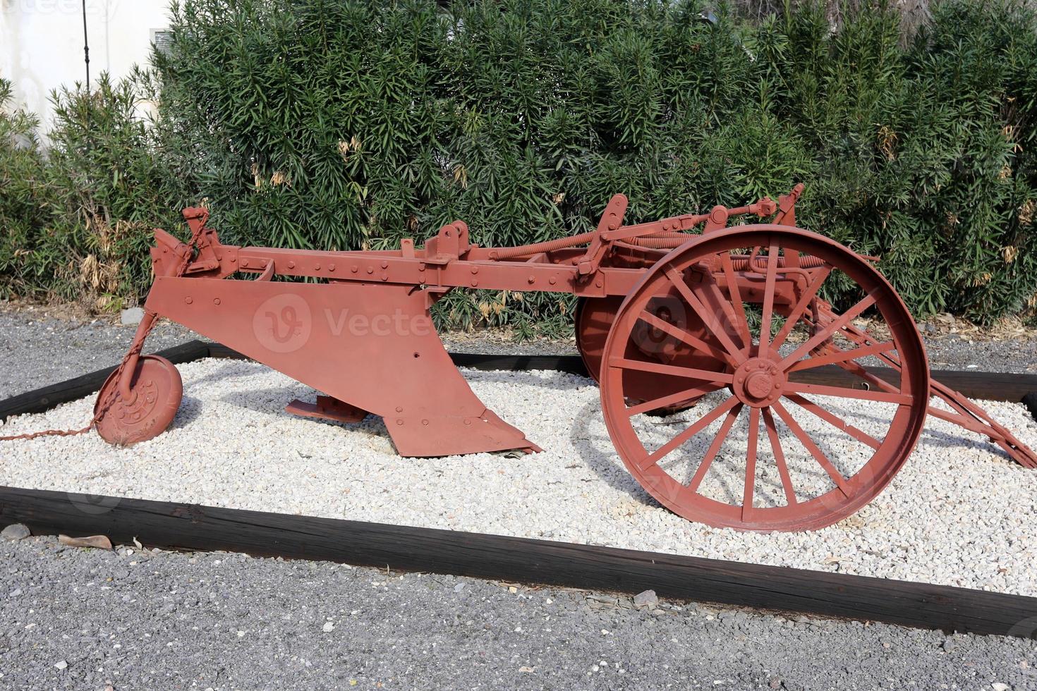 Old agricultural machinery in Israel. photo