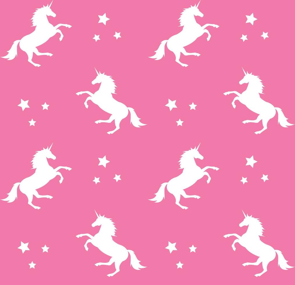 Vector seamless pattern of unicorn silhouette