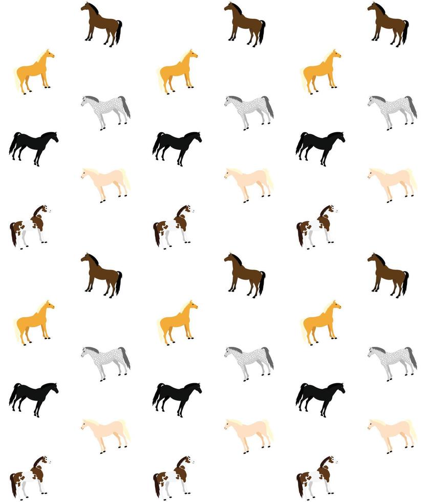 Seamless pattern of horses vector