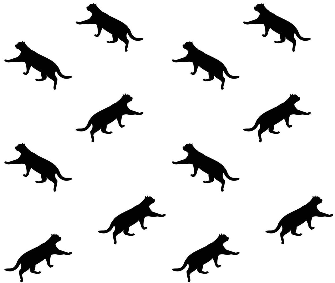 Vector seamless pattern of cat silhouette