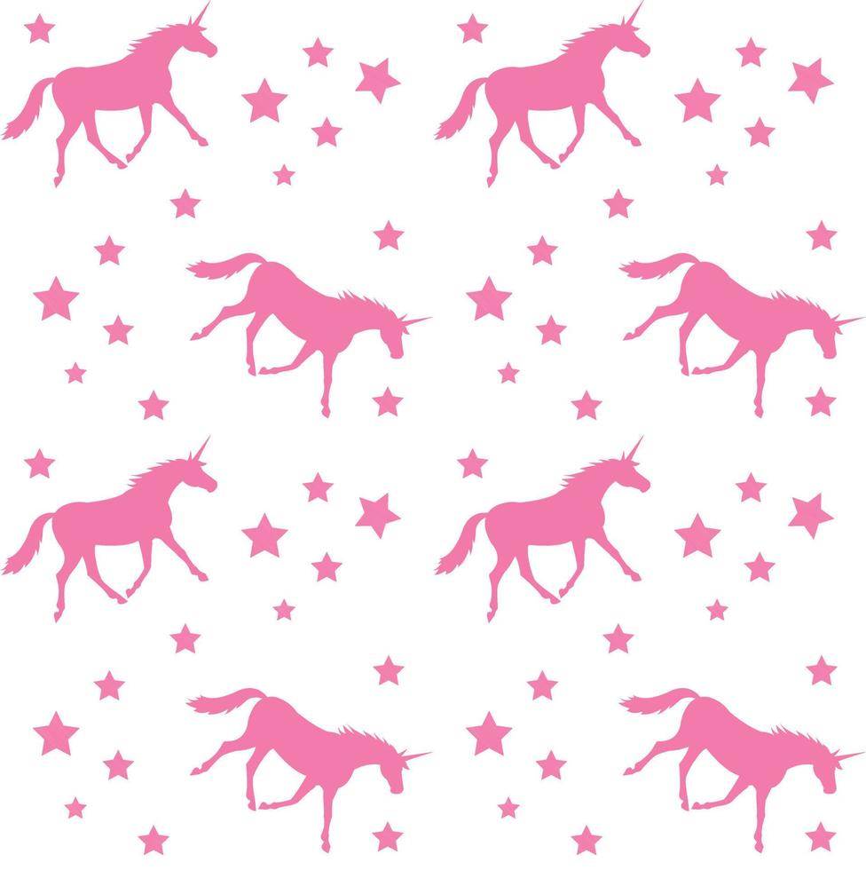 Vector seamless pattern of flat unicorn silhouette