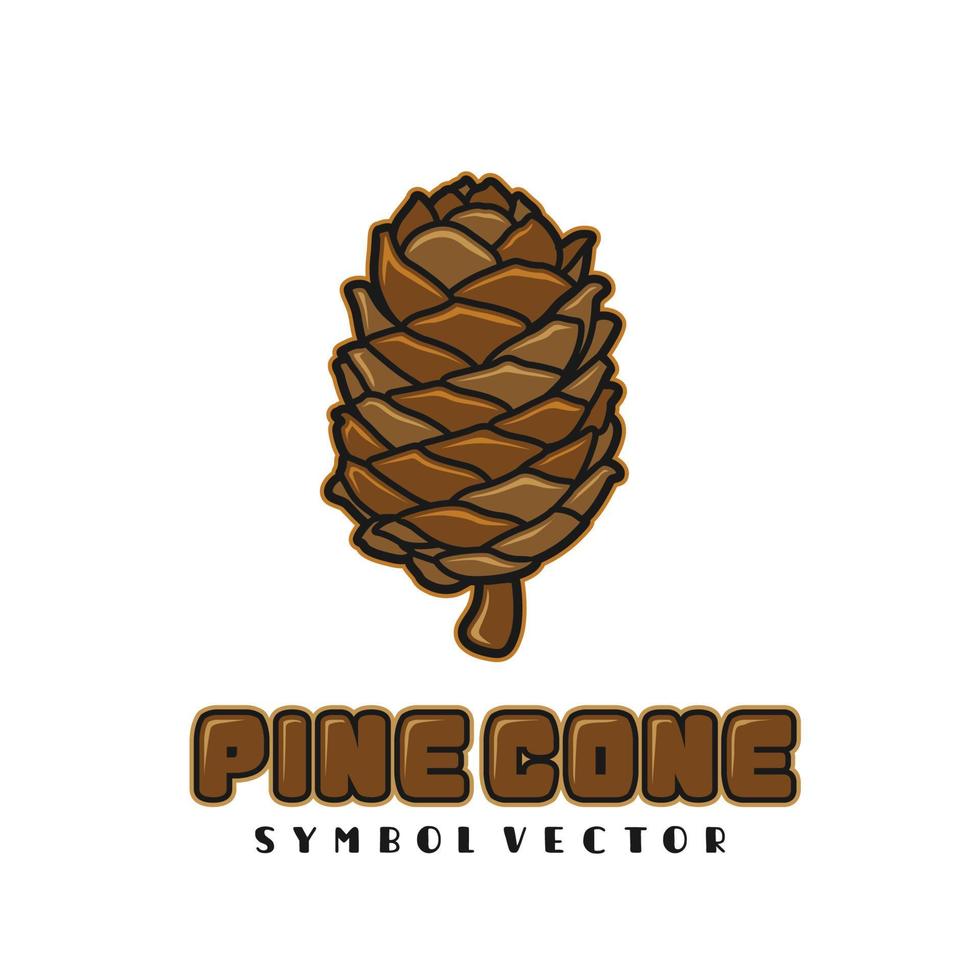 Pinecone conifer Illustration Vector Logo Design