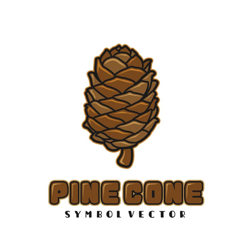 diseño de logotipo de vector de ilustración de conífera de piña