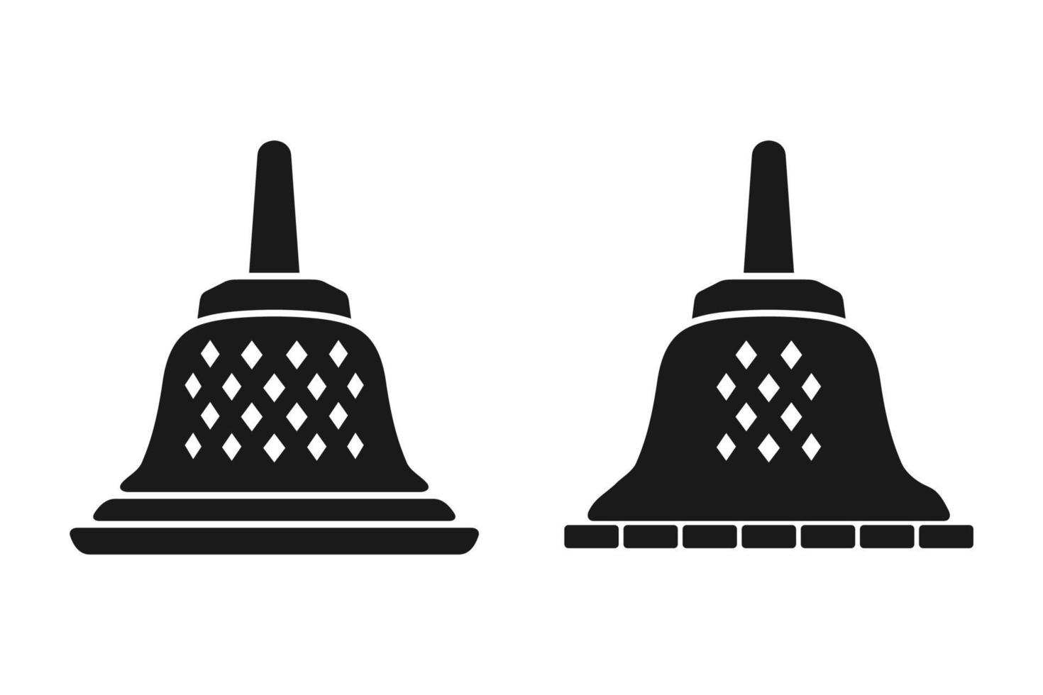 ilustración del diseño del vector de la estupa del templo budista, conjunto simple del templo de borobudur