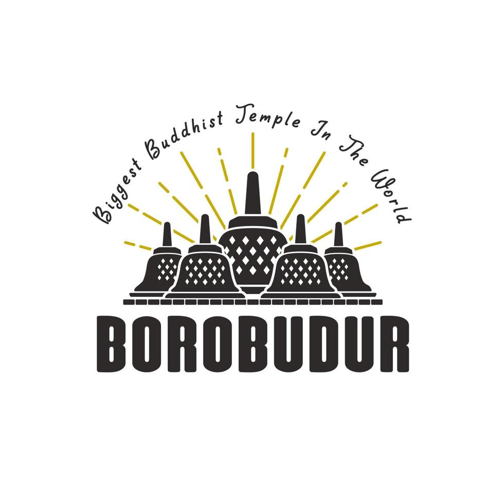 Simple Borobudur Temple Logo Vector Design