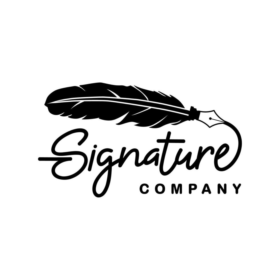 tipografía de firma de estilo de escritura a mano con vector de pluma de pluma vintage