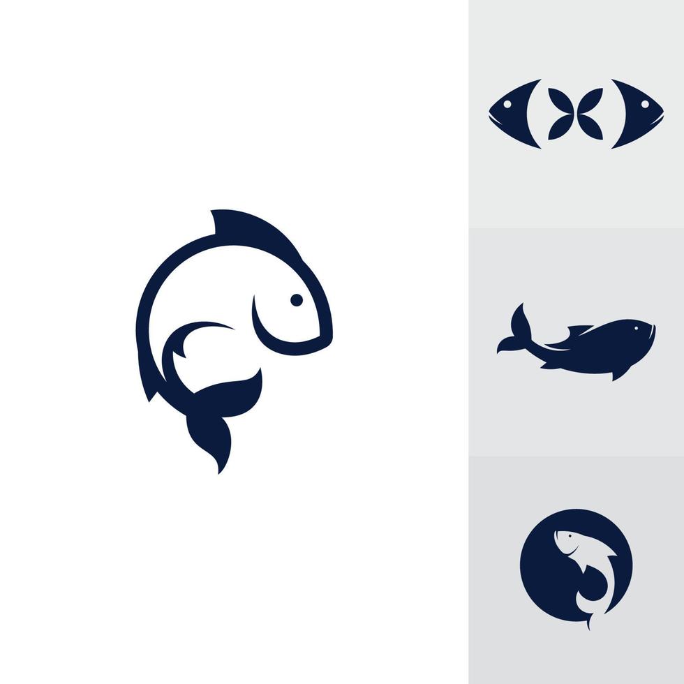 Fish logo icon design vector