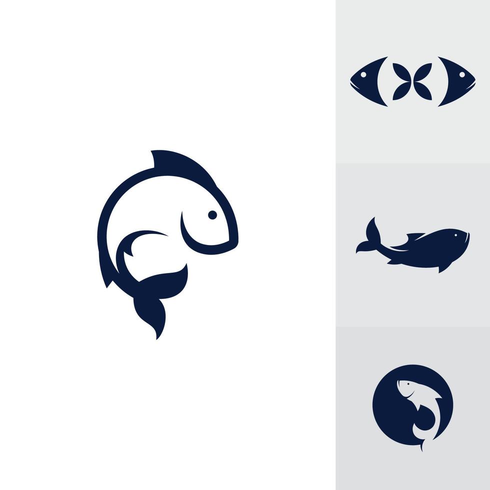 vector de diseño de icono de logotipo de pescado