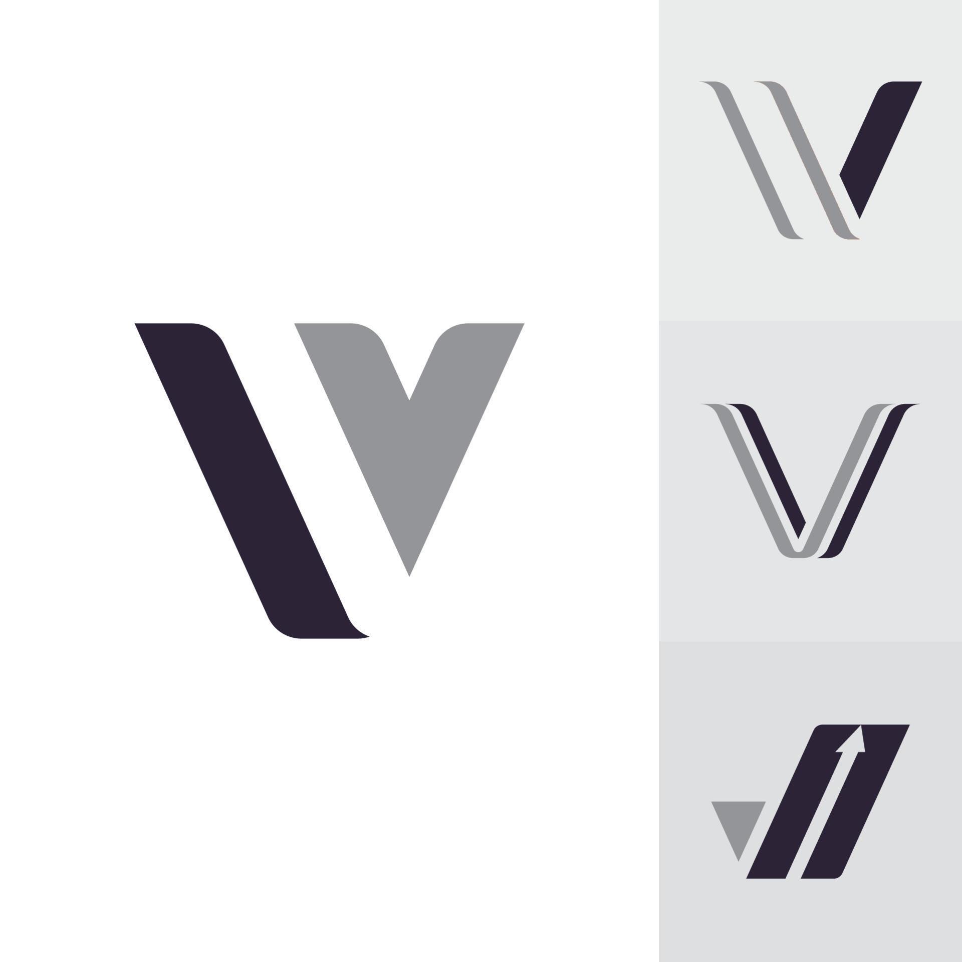 V Logo Design and template. Creative V icon initials based Letters in ...
