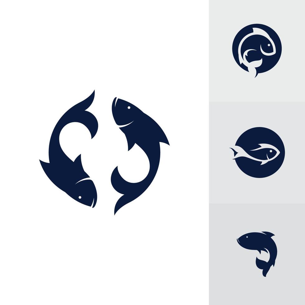 Fish logo icon design vector