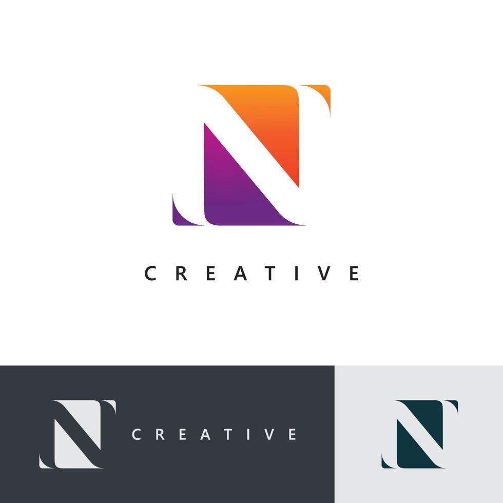 N Logo Design and template. Creative N icon initials based Letters in vector. vector