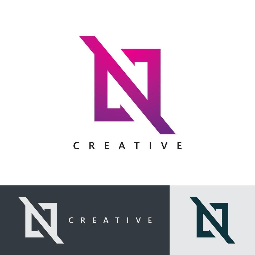 N Logo Design and template. Creative N icon initials based Letters in vector. vector