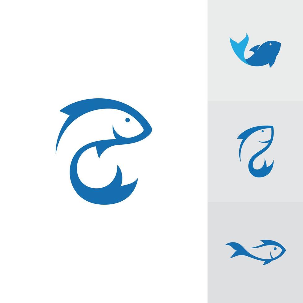vector de diseño de icono de logotipo de pescado
