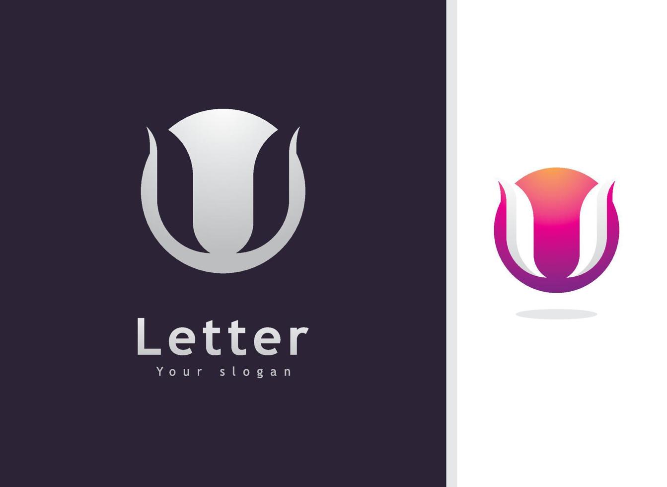 u diseño de logotipo y plantilla. letras creativas basadas en las iniciales del icono u en el vector. vector