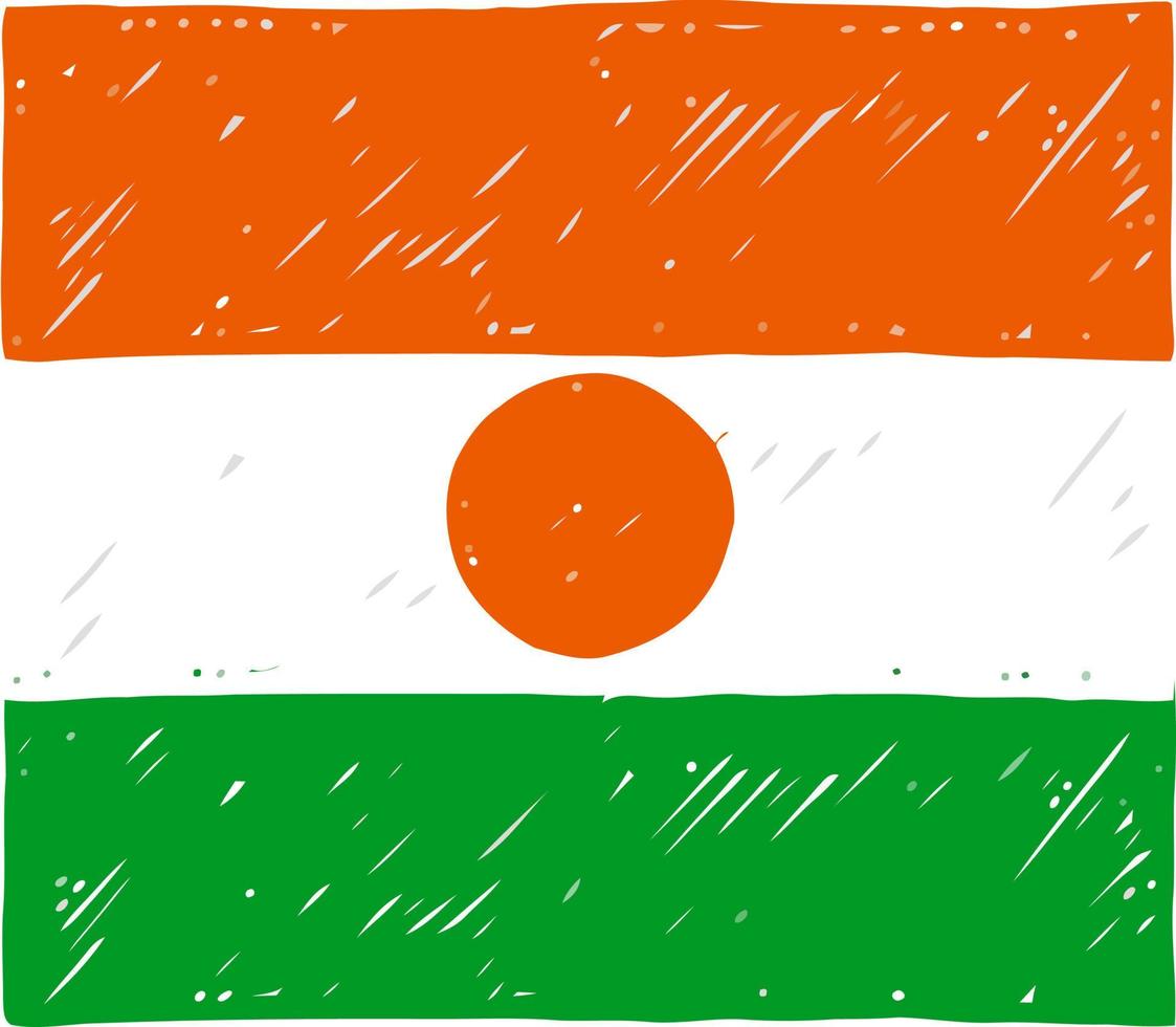 Country Flag Pencil or Marker Sketch Vector