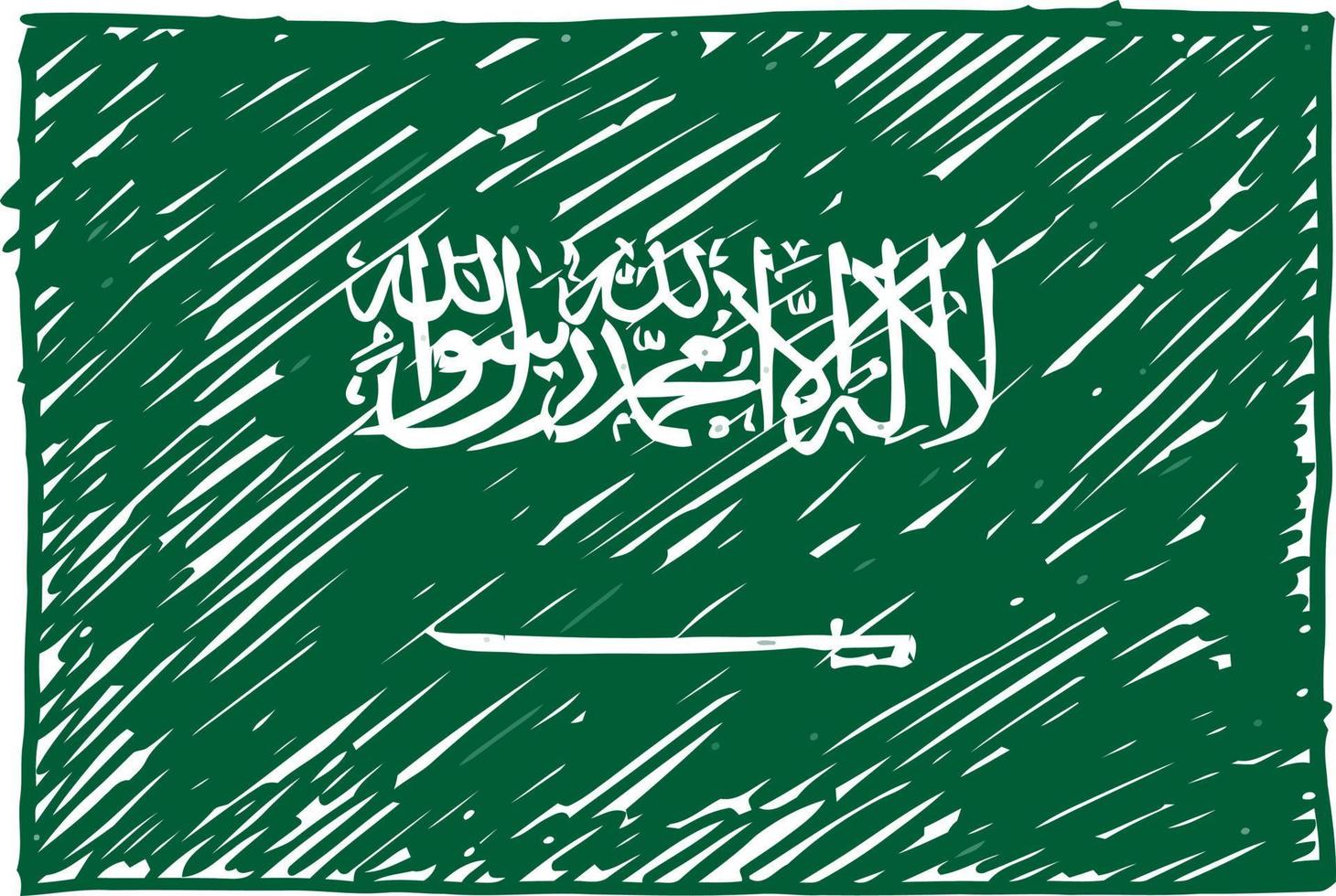 Country Flag Pencil or Marker Sketch Vector