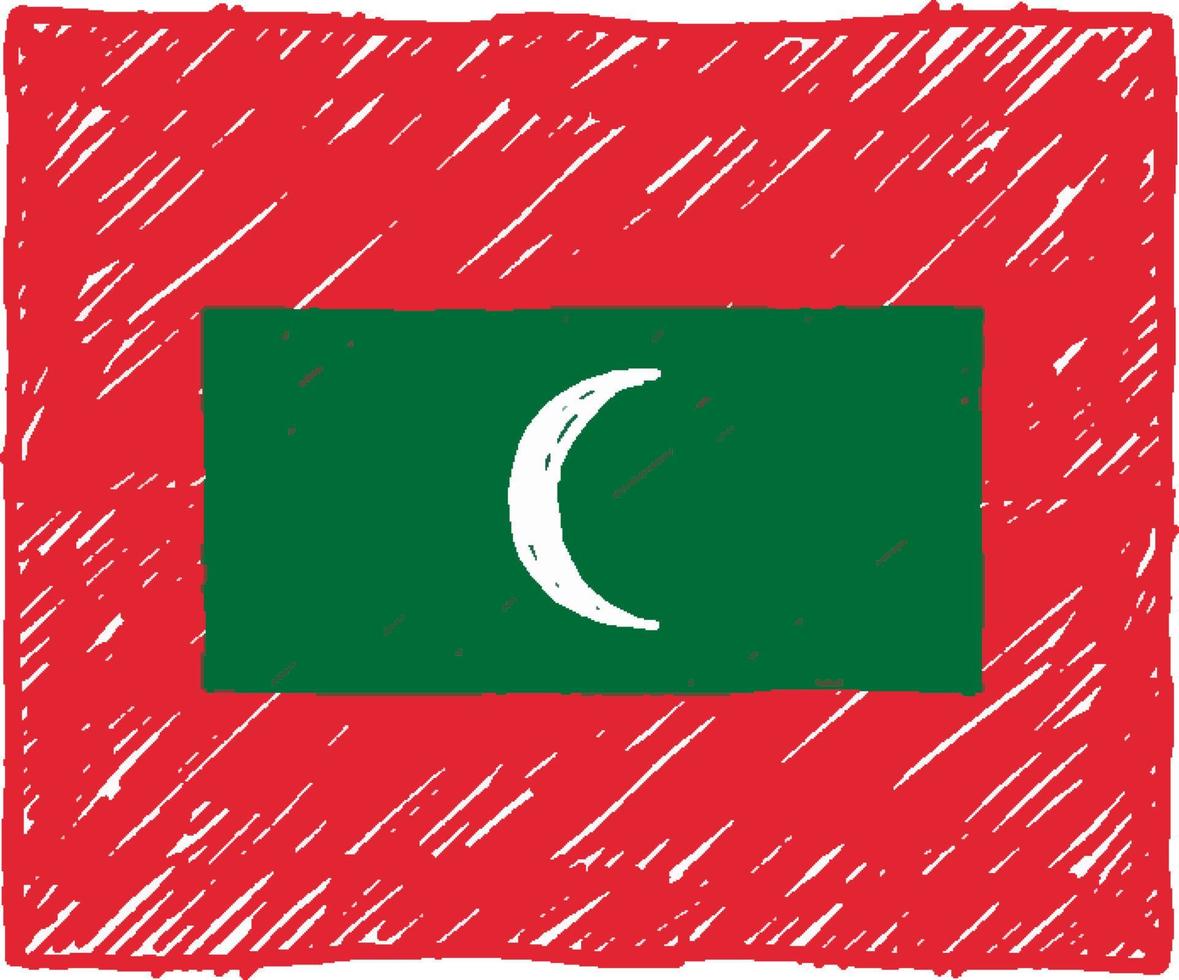 vector de boceto de lápiz o marcador de bandera de país