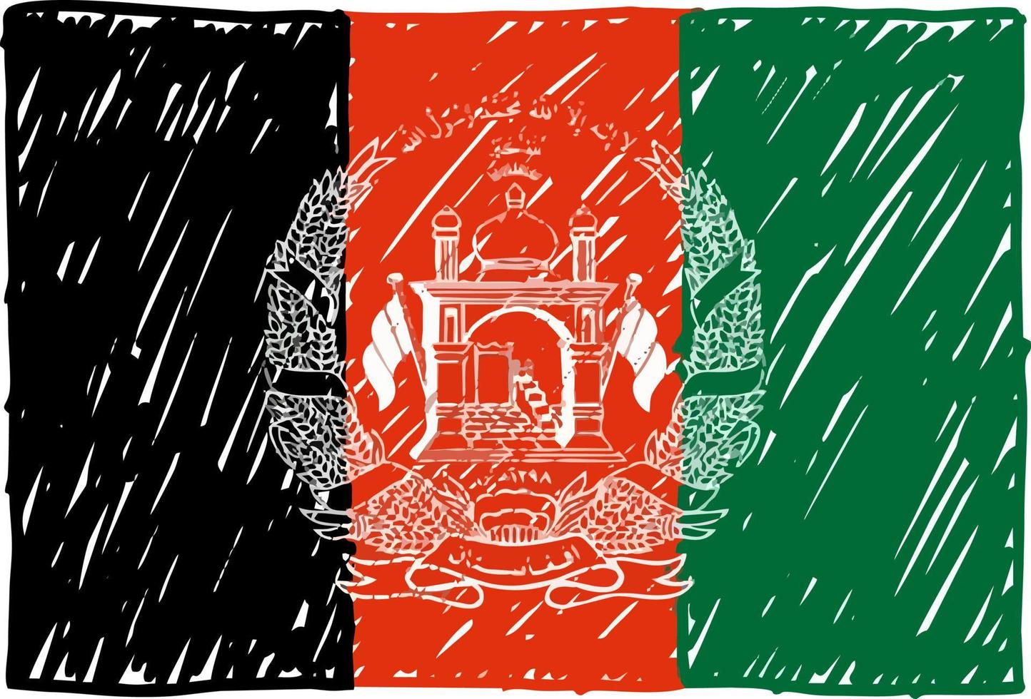Country Flag Pencil or Marker Sketch Vector