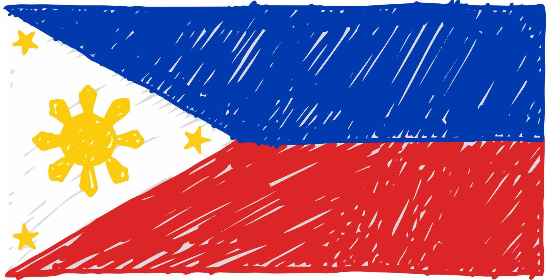 Country Flag Pencil or Marker Sketch Vector