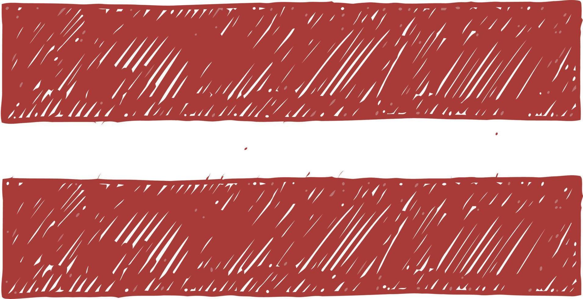 Country Flag Pencil or Marker Sketch Vector