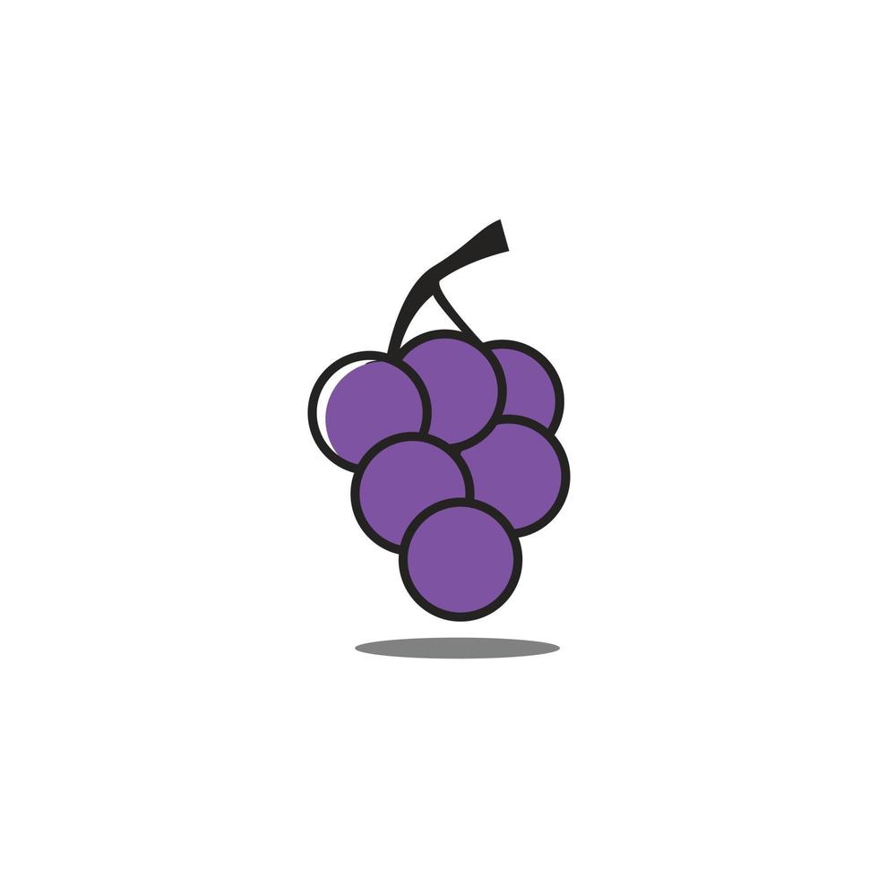 ilustración vectorial de una uva fresca y hojas. vector