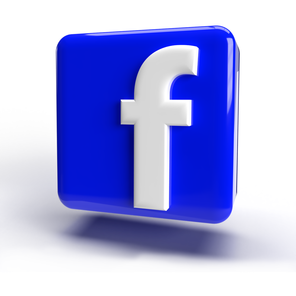 icono de logotipo de facebook 3d color azul png