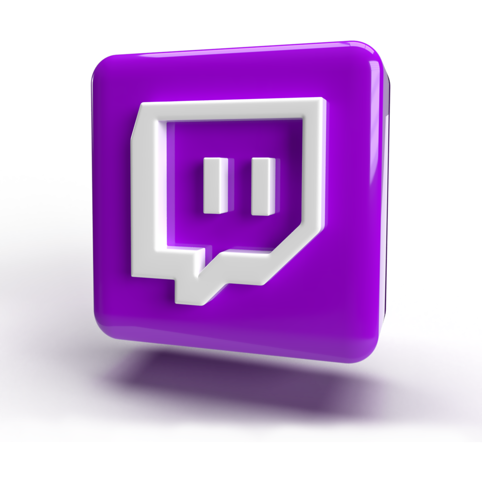 3d twitch logo Icon Purple Color PNG