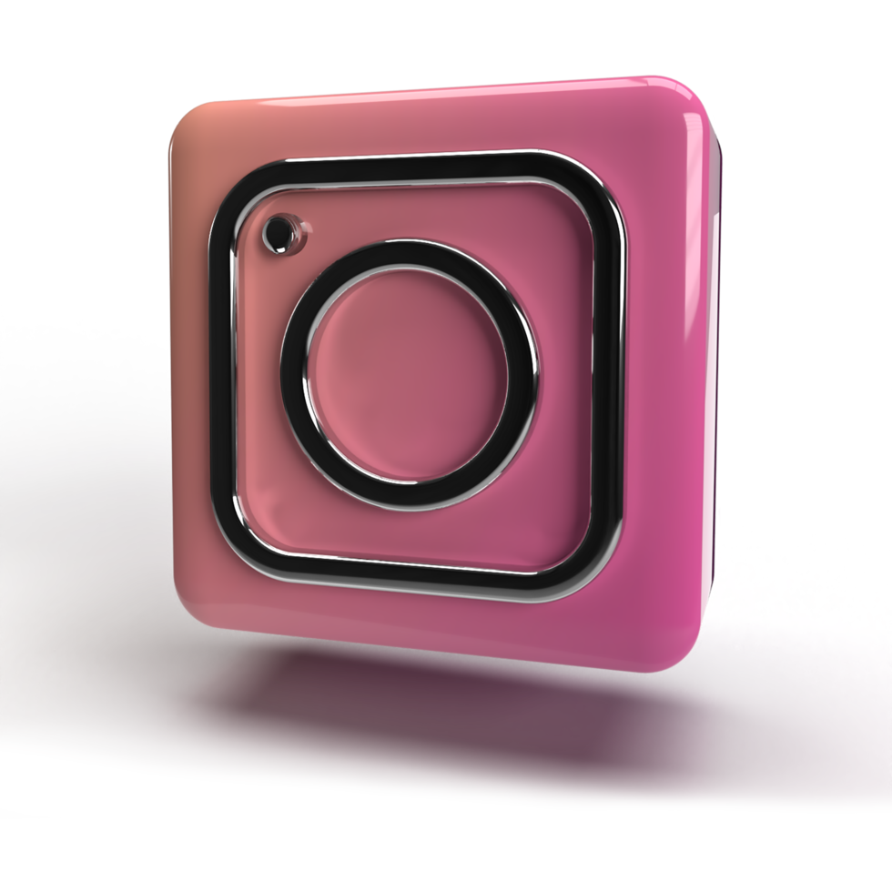 3d instagram logo icona argento png