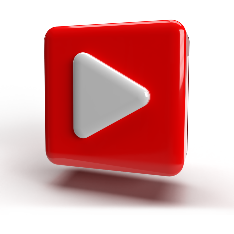 ícone do logotipo do youtube 3d cor vermelha png