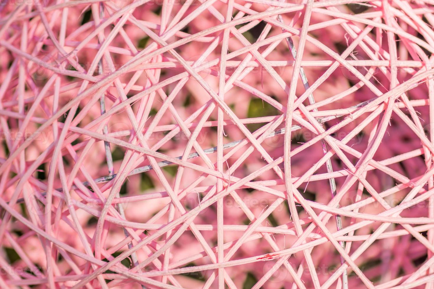 dry twigs rolled in a ball. Pink rattan ball background photo