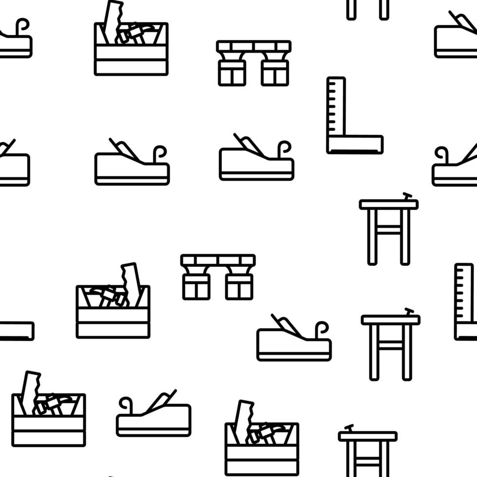 Carpenter Equipment Vector Seamless Pattern