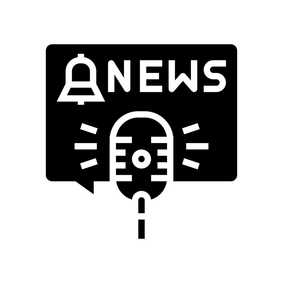 news on radio channel glyph icon vector illustration