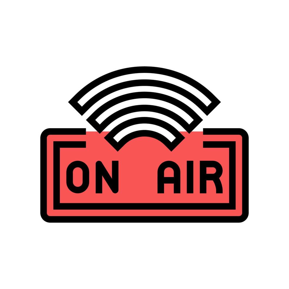 on air live radio podcast color icon vector illustration