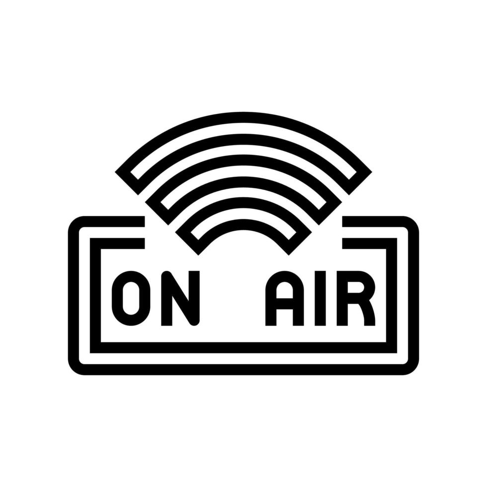 on air live radio podcast line icon vector illustration