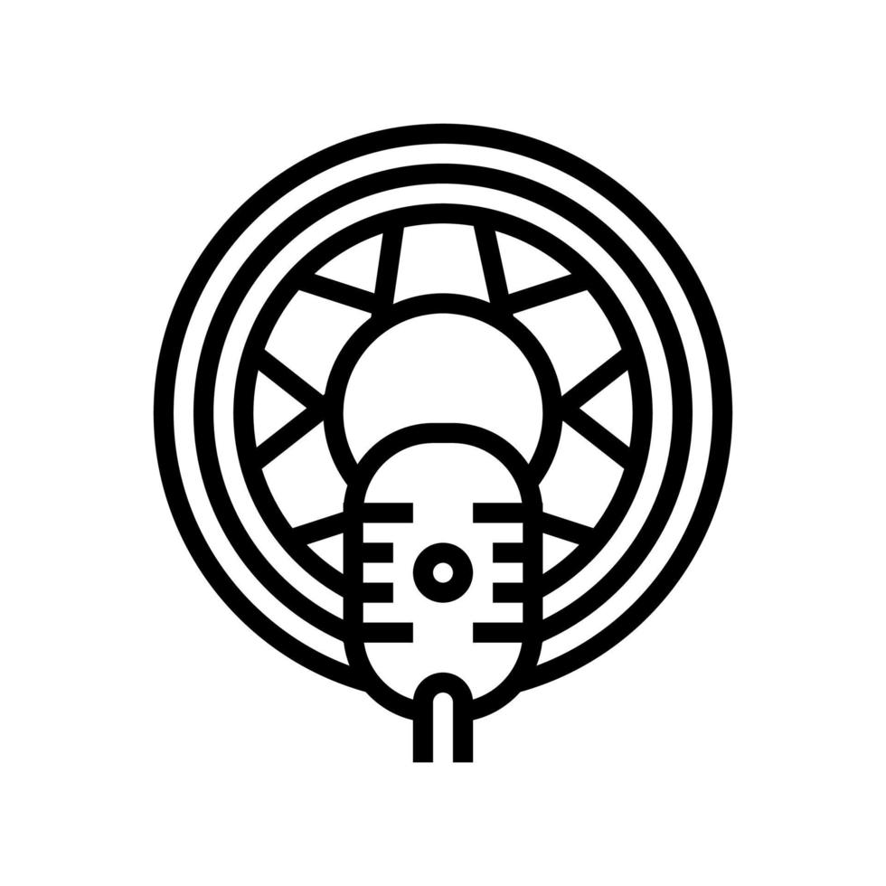 auto radio line icon vector illustration