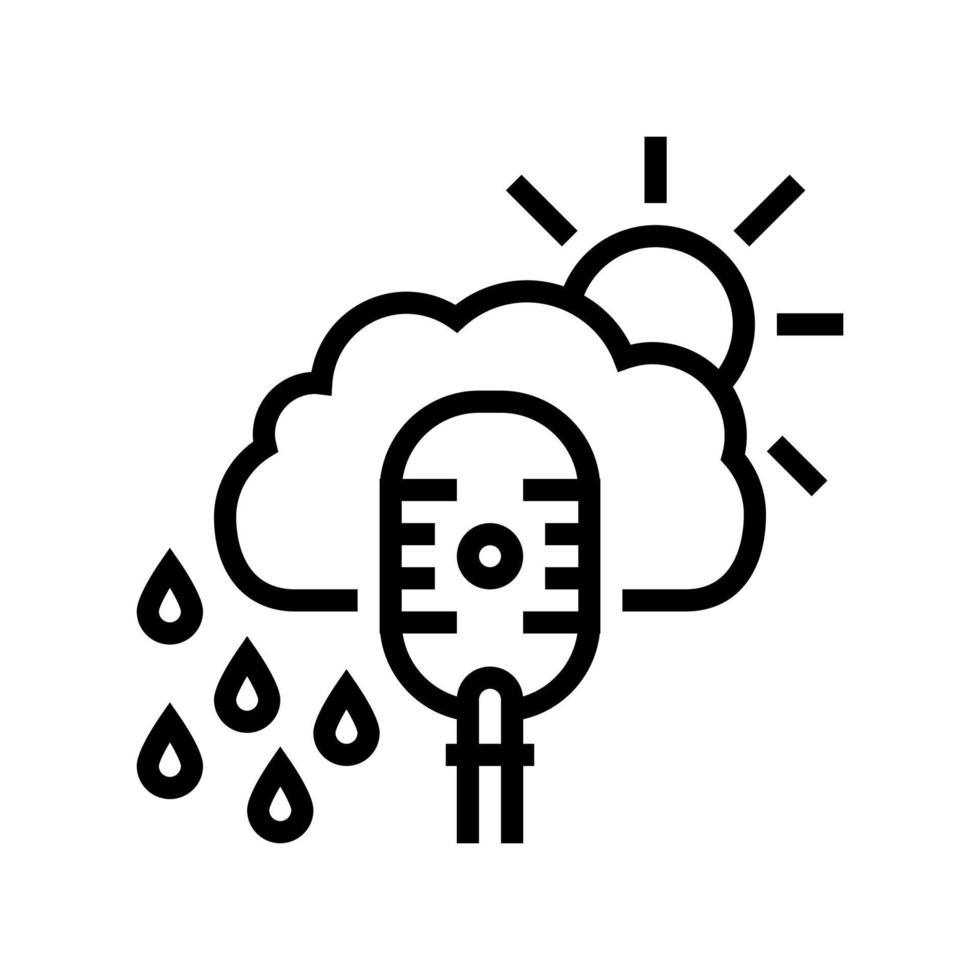 weather radio channel line icon vector illustration