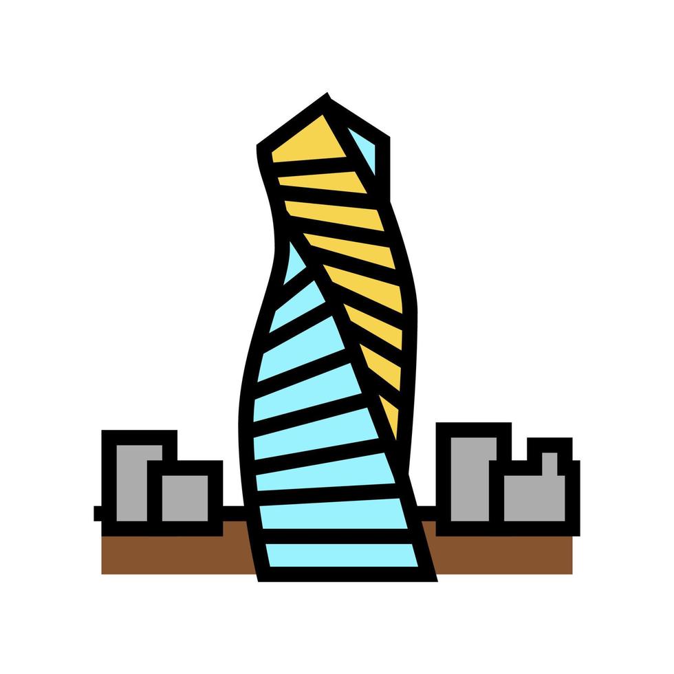 skyscraper modern building color icon vector illustration
