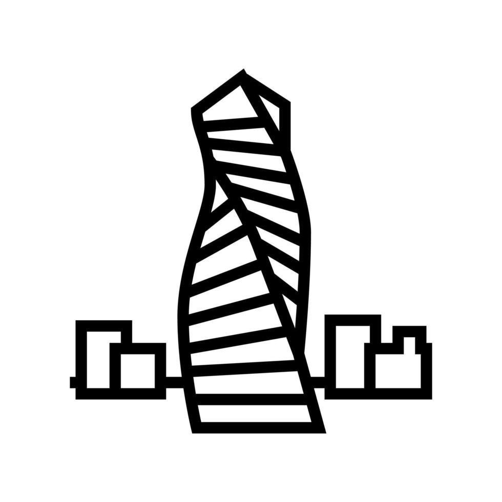 skyscraper modern building line icon vector illustration