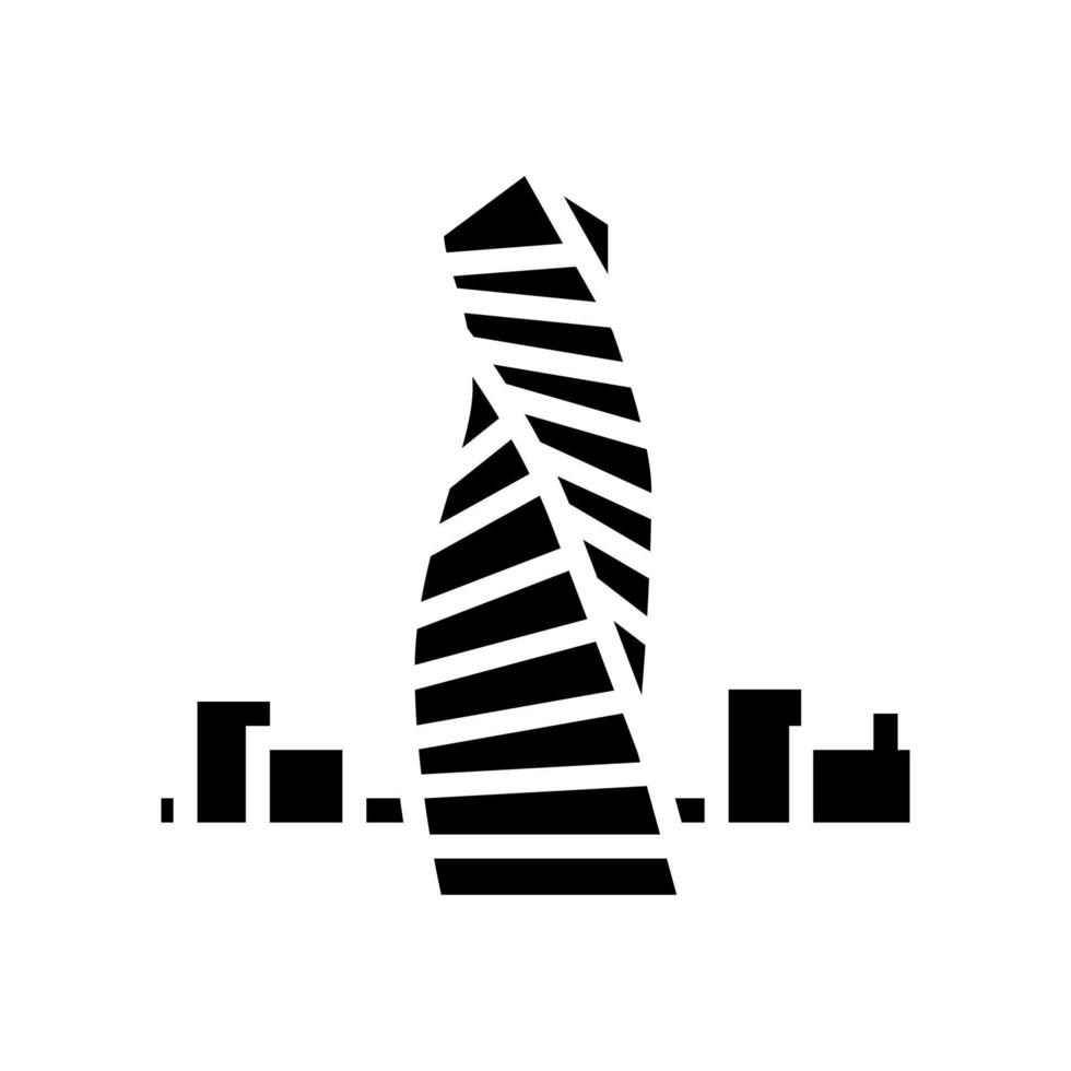 rascacielos moderno edificio glifo icono vector ilustración