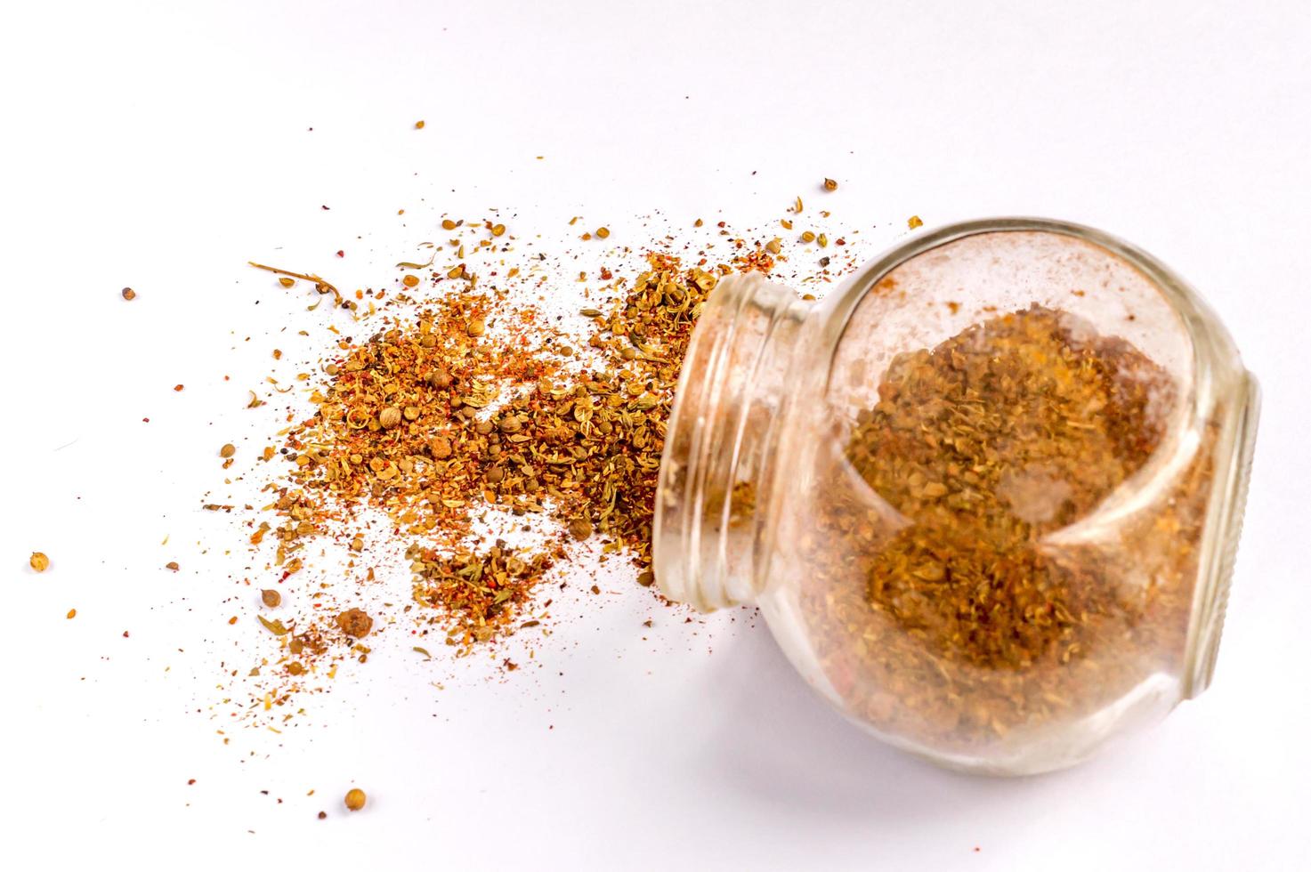 spices in jar isolated photo