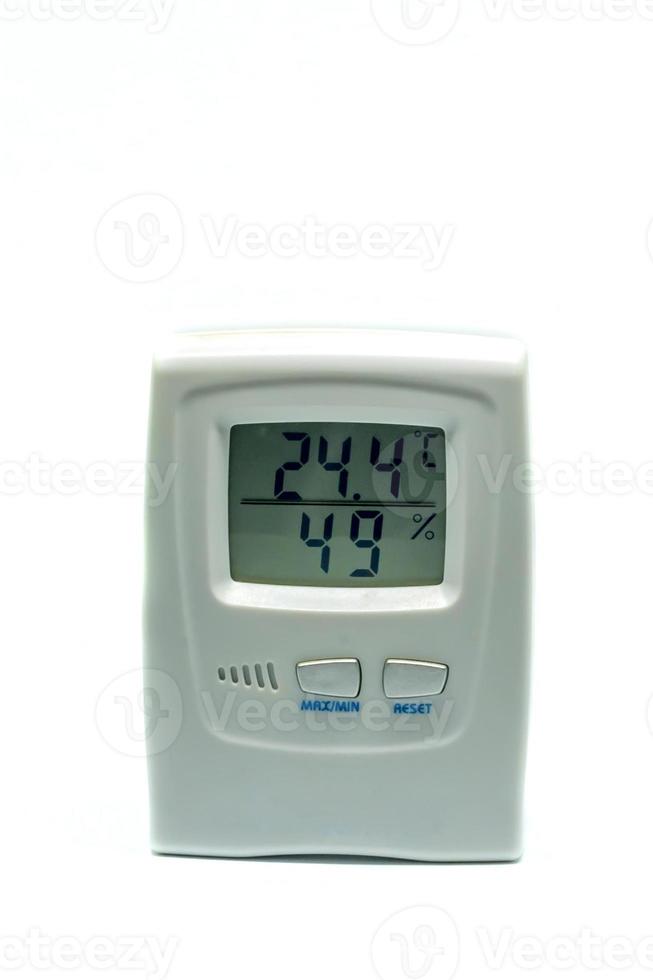 Digital Hygrometer and Thermometer device isolated photo